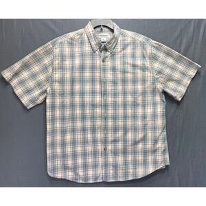 Carhartt men's short-sleeve plaid button-down shirt, size XL. Casual western